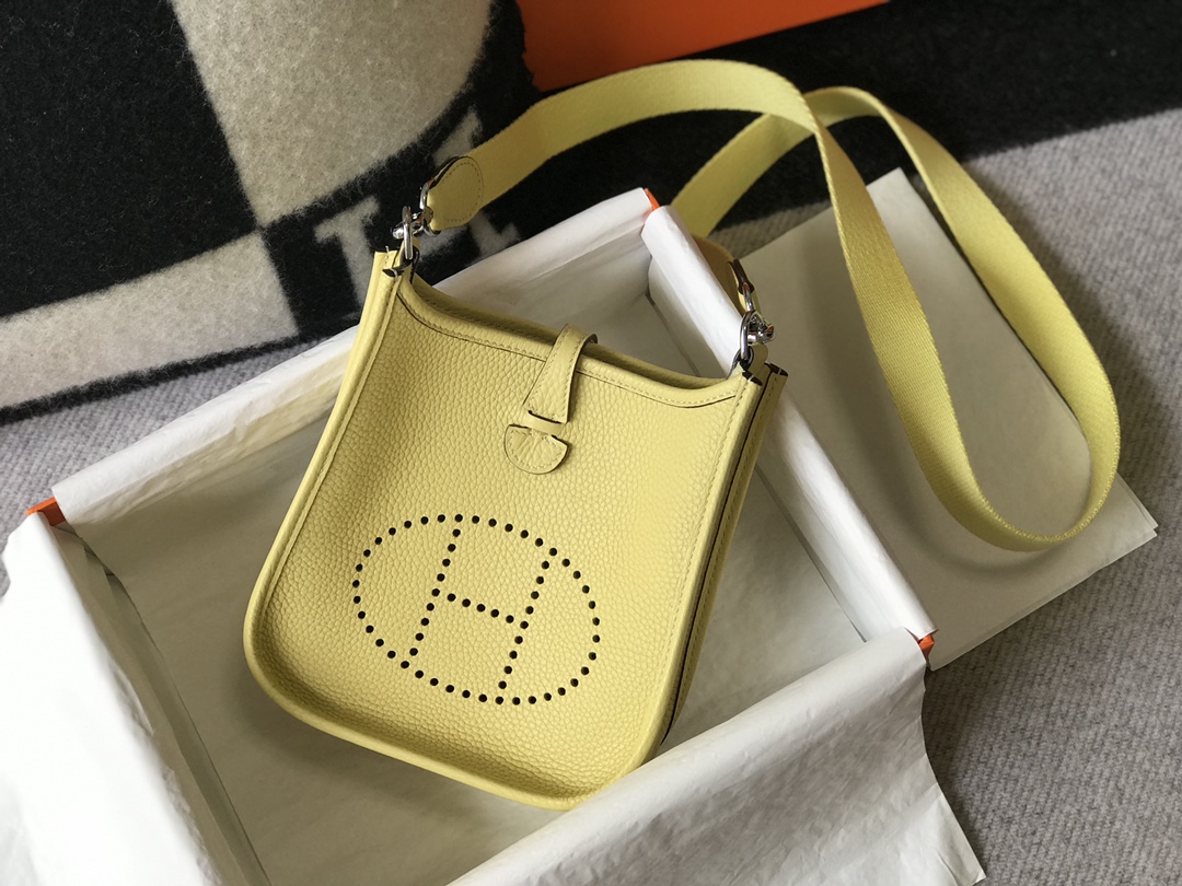 Hermes Evelyne 16 Amazone TPM Shoulder Bag In Jaune Poussin Clemence Leather